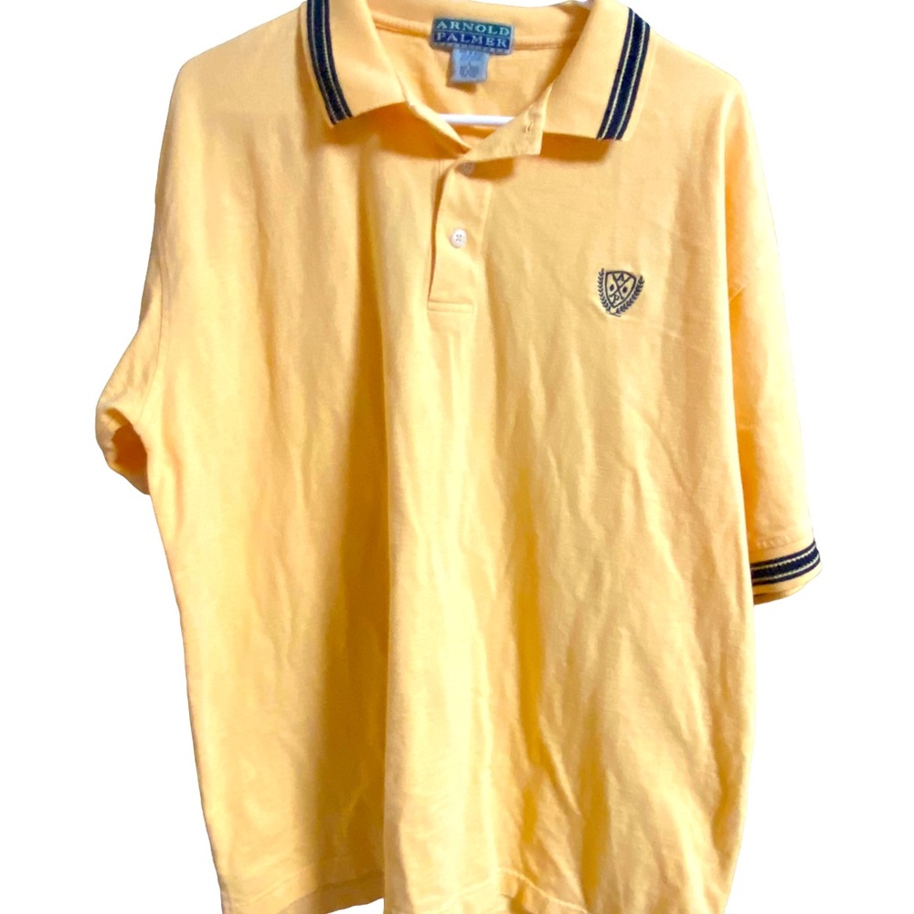Vintage Yellow Arnold Palmer High End Thick Men’s L Golf Polo Shirt MINTY